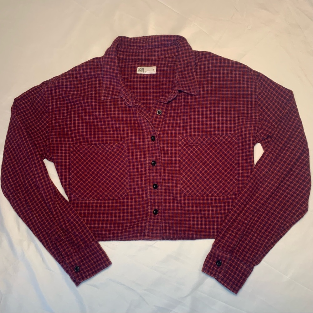 Tilly’s RSQ Plaid / Striped Button Down Long Sleeve